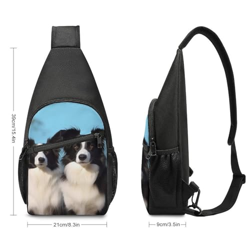 Bolso tipo bandolera Border Collie para senderismo y uso casual miniatura 2