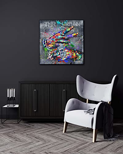 Sixttart Abstract Wall-Art Decor - Pop Art Wall Decor Living Room - Graffiti Poster For Teen Room Decor Ready To Hang Size 36" X 36" #TOP5