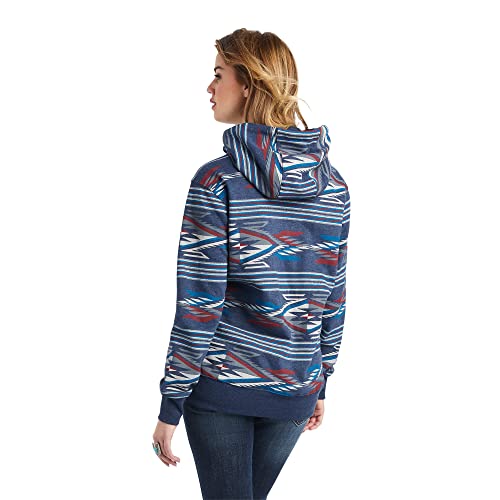 Ariat Women's All Over Print Chimayo Hoodie, New Mexico Navy Print #TOP1