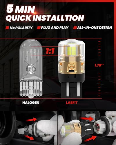 LASFIT L2 7440 7443 LED Bulbs Reverse Lights, Super Bright, 2 Pcs — view 3