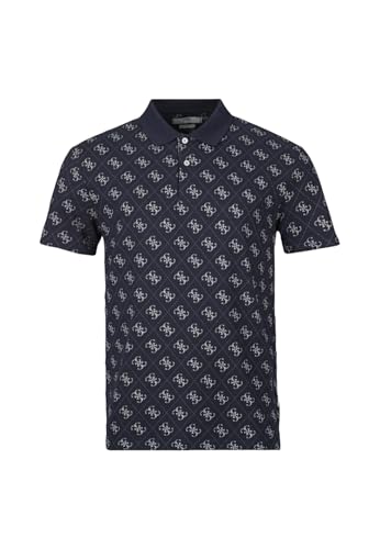 Polo Guess pour homme M6GP04K3073 chic avec motif all over 4G jacquard noir
