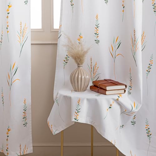 Image of HOMEMONDE Duck Curtain Long Door 9 Feet 1 Piece- Leaf Scape Printed Room Darkening Curtain with Eyelets - (108 in, Yellow & Green)