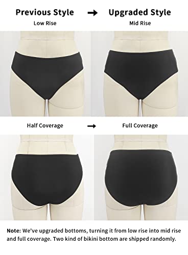 Superprity Womens Tankini Swimsuits With Skirt Bikini Bottom 3 Piece Ruched Open Back Halter Bathing Suits With Shorts Belly Control Push Up Swimwear-L,Black #TOP5