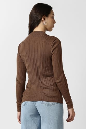 Image of Van Heusen Women's Round Neck Solid Knit Top|Full Sleeve Casual winterwear