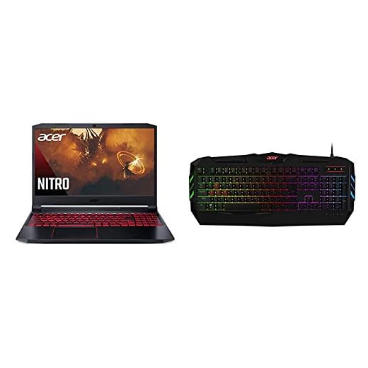 Acer Nitro 5 Gaming Laptop, AMD Ryzen 5 4600H Hexa-Core Processor, NVIDIA GeForce GTX 1650 Ti, 15.6" Full HD IPS Display, 8GB DDR4, 256GB with Acer NKB810 Nitro Gaming Keyboard