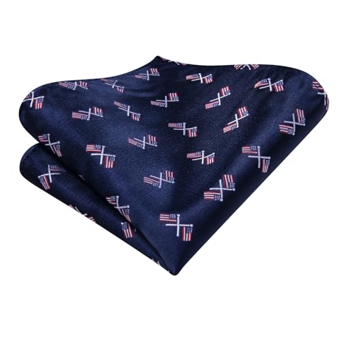 Image of Dubulle Silk Ties Set for Men Formal Paisley Striped Necktie Pocket Square Cufflinks 3PCS Sets Wedding Business Party
