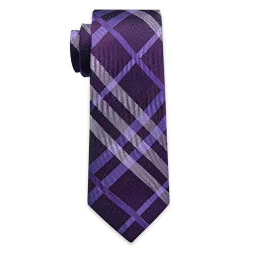 Image of YourTies Striped Plaid Ties for Men Silk Formal Necktie Set | 3.15 inch(8cm) Woven Jacquard Mens Ties with Necktie Pocket Square Cufflink Tie Clip Lapel Pin for Wedding Business Party