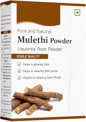Polvo NP Mulethi para cara, cabello, comer (200 gramos) piel y cuerpo | Polvo Yashtimadhu | Polvo de regaliz para blanquear la piel | La mejor hierba para el cuidado del cabello y la piel