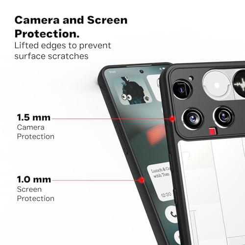 Image of RIGGEAR Shockproof Sleek Hybrid Armor Back Cover Case for Nothing Phone 3 (Clear PC + Black TPU Bumper)