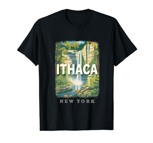 Ithaca New York NY Gorges and Waterfalls SD476 T-Shirt