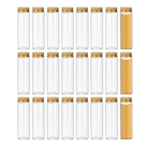Flacons en verre transparent de 100ml avec bouchons dorés pour voyages