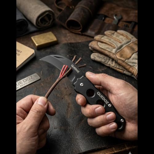 Image of Portable Folding Pocket Tool with Carabiner Clip, Compact Outdoor Utility Cutter for Camping, Hiking & Everyday Use