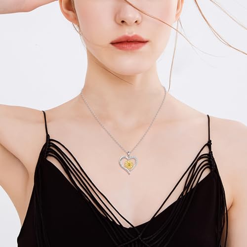 TIGER RIDER Moon Crescent Shape Rose Flower Necklace Necklace for Women Sterling Silver Poppy Mushroom Tulips Pendant Birth Month Jewelry Gifts Birthday Gifts for Women Mom Wife3