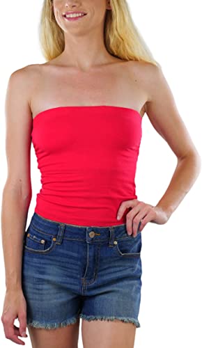 Image of ToBeInStyle Women's Cotton-Spandex Blend Stretchy Tube Top