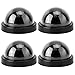 Dioche 4Pcs Dome Simulation Dummy Fake Security Camera, Anti-Theft CCTV Surveillance Camera with Flashing LED Light (Black)