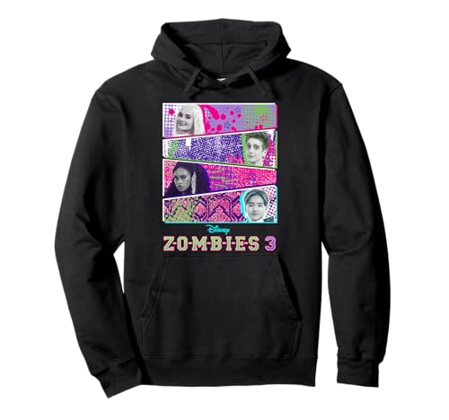 Sweat Disney Zombies 3 noir avec motif panel group shot vêtement à capuche