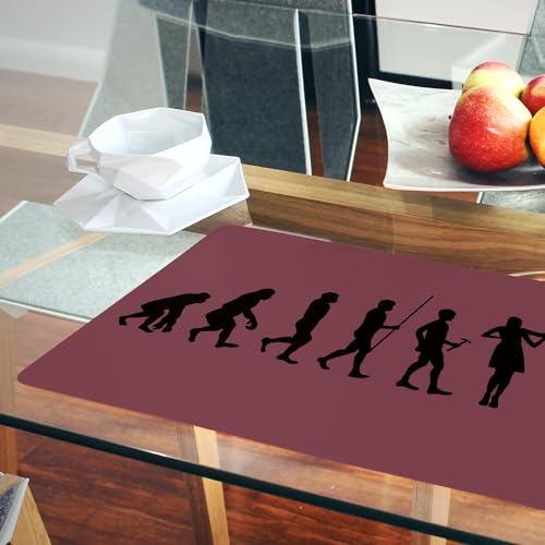 Set de table rouge en liège lot de 4 napperons musique violon grand format - 6