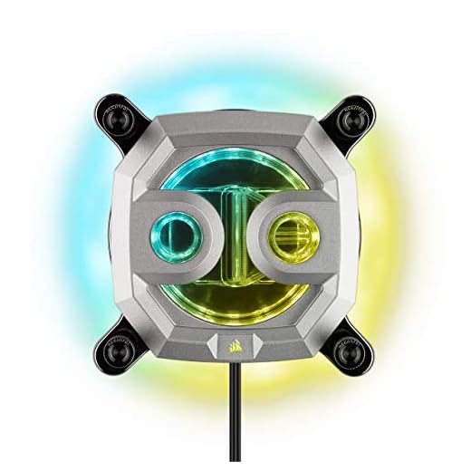 1 Corsair Hydro X Series XC9 Waterblock para procesador RGB (2066/sTRX4), Cromo