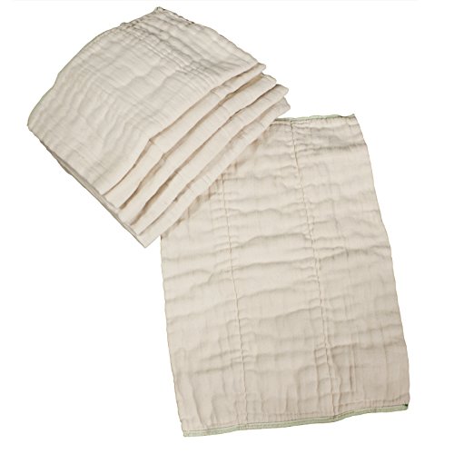 Image of Unbleached Prefold Cloth Diapers by OsoCozy – 100% Cotton, Durable, Soft, Absorbent, Sustainable & Economical - 14.5"x22", Fits 15-30 Lbs. - (Premium 4x8x4)