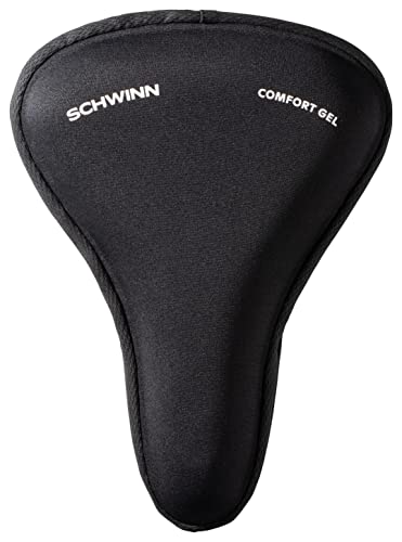 Schwinn Sport Gel Bike Seat Cover, Saddle Cover for Extra Comfort, Soft, Weather-Resistant Gel, Skirt and Drawstring Attaches Quickly to Most Standard Size Adult Bike Seats
