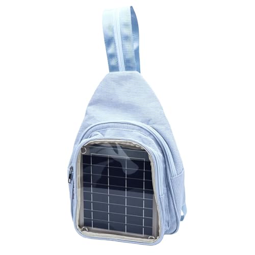 LAISANIM Mochila Portátil Com Carregador Solar 20W | Painel Monocristalino para Caminhadas Camping Viagem Emergência Light Blue Daypack
