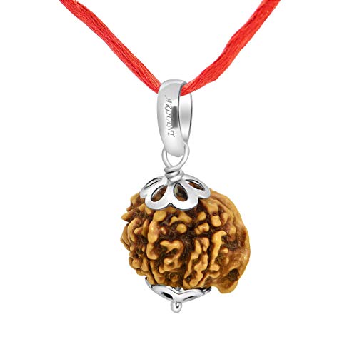 Image of Arihant Gems and Jewels 4 Mukhi to 7 Mukhi Ganesh Ji Nepali Rudraksha with 925 Silver Pendant - Natural & Certified Astrological Pendant for Positive Effects | Unisex for Men & Women