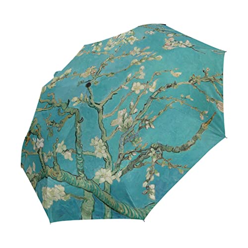 Wihve Van Gogh Almond Tree Umbrella Auto Open Close Folding Windproof Compact Travel Umbrella #TOP1
