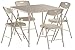 Ameriwood Home Cosco 5-Piece Folding Table and Chair Set, Antique Linen