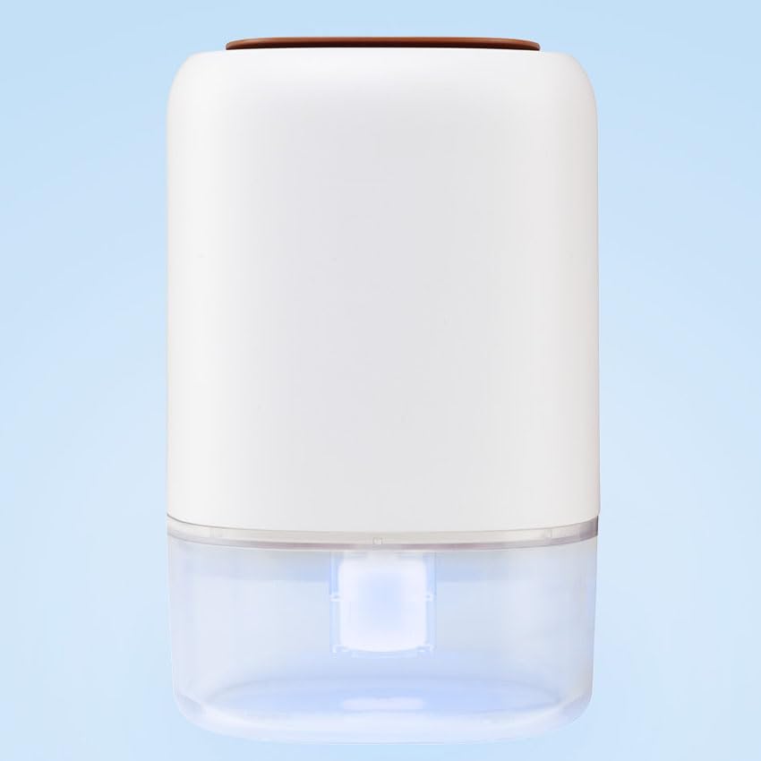 Deshumidificador mini 500ml, compacto y portátil, ideal para eliminar humedad en espacios pequeños y prevenir moho.