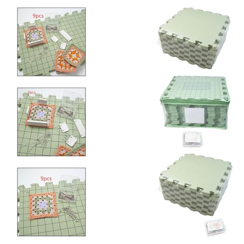 Image of MYADDICTION Knitting Blocking Mats Set Gift with Grids for Crochet Embroidery Crocheting 9 Mats