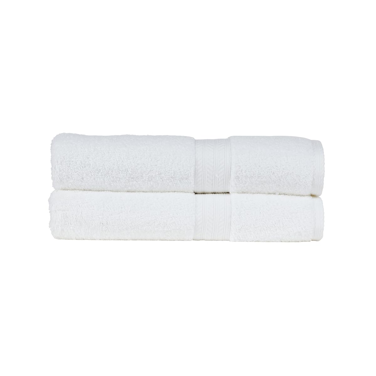Christy Renaissance 2 Bath Towels Set | White | 100% Egyptian Cotton Pile | Luxuriously Soft and Super Absorbent | 675 GSM | Plush Fluffy and Long Lasting — image 1