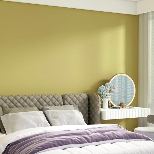 Image of Golden Solid Matt Peel and Stick Wallpaper Contact Paper Wallpaper Modern Self Adhesive Wallpaper Decorative Removable 16 x 72 Inch