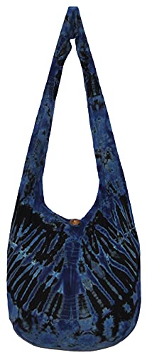 Image of TIE DYE Bohemian Hipster Hobo Boho Hippie Crossbody Bag Purse Black Tone 39 inch