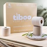 Tiboo Premium 3ply Bamboo Toilet Tissue- 48 Unwhitened Double Length Rolls Naked