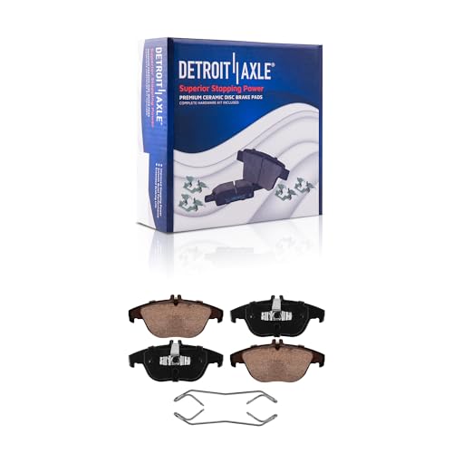 Image of Detroit Axle - Rear Brake Pads for Mercedes-Benz C250 C300 C350 E350 E400 E550 GLK250 GLK350 Ceramic Brake Pads w /Hardware Replacement