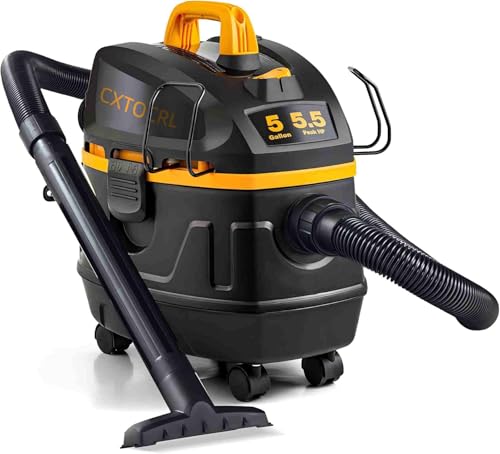 CXTOCRL Industrial Wet/Dry Vacuum Cleaner - 2 Motors, 21 - Gallon Capacity, Heavy - Duty JM773 for Workshop, Construction Garage Cleanup