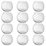 Ashland 3.5” Glass Rose Bowl Glass Storage Container for Candles, Floral Arrangements, Decoration, and Arts & Crafts - Bulk 12 Pack
