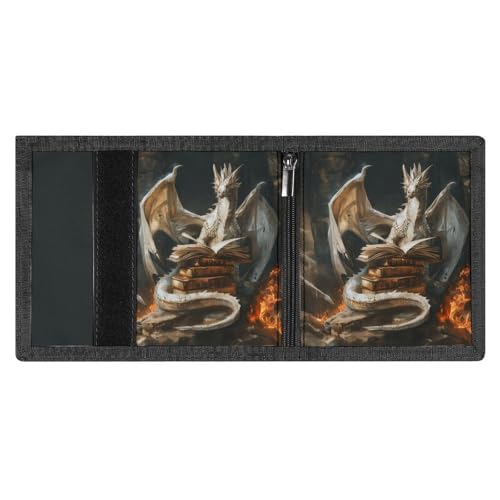Dragon Mythical Trifold Wallet with ID Window ID Card Holder Wallets Travel Wallet Coin Zipper Pocket