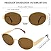 DIMENSIP Retro Oval Sunglasses for Women Men - Trendy Gold Sun Glasses - Fashion Metal Frame Shades(Gold/Brown)