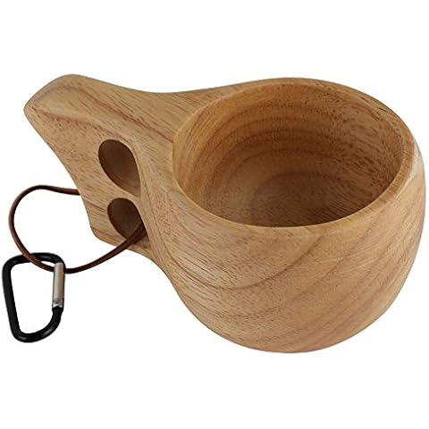 200ML Kuksa Holz Becher, Tragbar Holz Tasse Cover