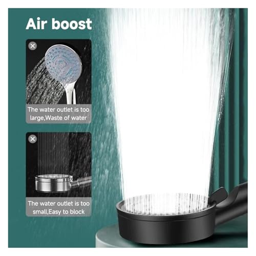 Pommeau de douche 5 modes avec grande buse réglable jet haute performance - 3