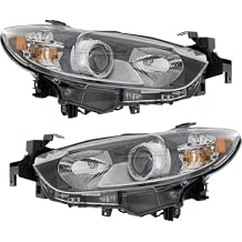 Headlight 2pcs Left Right Side Clear Lens Headlamp with Bulb for Mazda 6 Sport 14-17 2 GMP2510L0-PFM 12725843