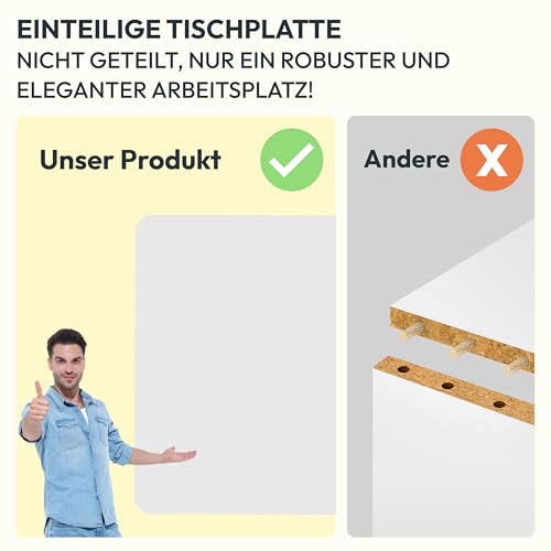SANODESK Höhenverstellbarer Schreibtisch mit EINTEILIGER Tischplatte – Ansicht 6