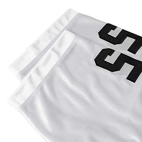 MESOSPERO Kids Unisex-Adults White Sleeveless V-Neck Modern Letter Print Sports Basketball Jersey S-XXXL