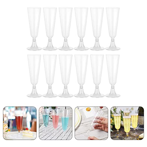 Angoily 24Pcs Plástico Flautas de Champanhe Descartáveis ​​Tostaram Copos de Tostaras de Champanhe C