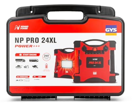 Ficha técnica GYS Nomad Power Pro 24 XL arrancador Booster batería de Litio portátil 3000A vehículos de 24 V Camion Bus Arranque Seguro batería Externa de 8 Ah PowerBank lámpara LED Pantalla LCD - Fernando Cortés