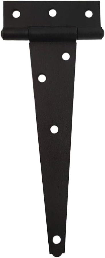QCAA Extra Heavy Duty Tee Hinge, 12”x5”x3.0mm, Steel, Elegant 2-Layered Frosted Matte Black, Powder Coated, 6 Pack