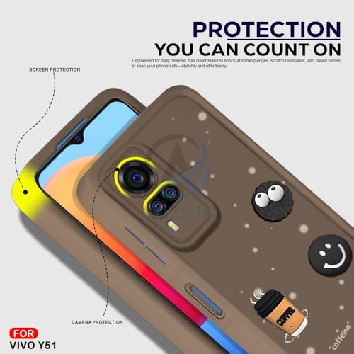 Image of AESTMO Back Case Cover for Vivo Y51 / Y51A / Y31 Cover | Cute Fun Cartoon 3D Ball | Coffee Silicone Case | Full Body Protection | Camera Protection Back Cover for Vivo Y51 / Y51A / Y31 (Brown)