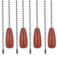 4stk Deckenventilator-Zugkettenverlängerungen, 32,2cm Verlängerung der Lichtzugkette aus Holz Perlenkugeln Verlängerung der Lichtzugkette für Deckenventilator-Lichtlampen-Dekoration (Braun)