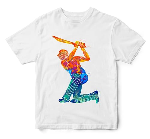 Image of Boys & Girls Cool Cricket Batsman 100% Cotton Unisex Kids T-Shirt